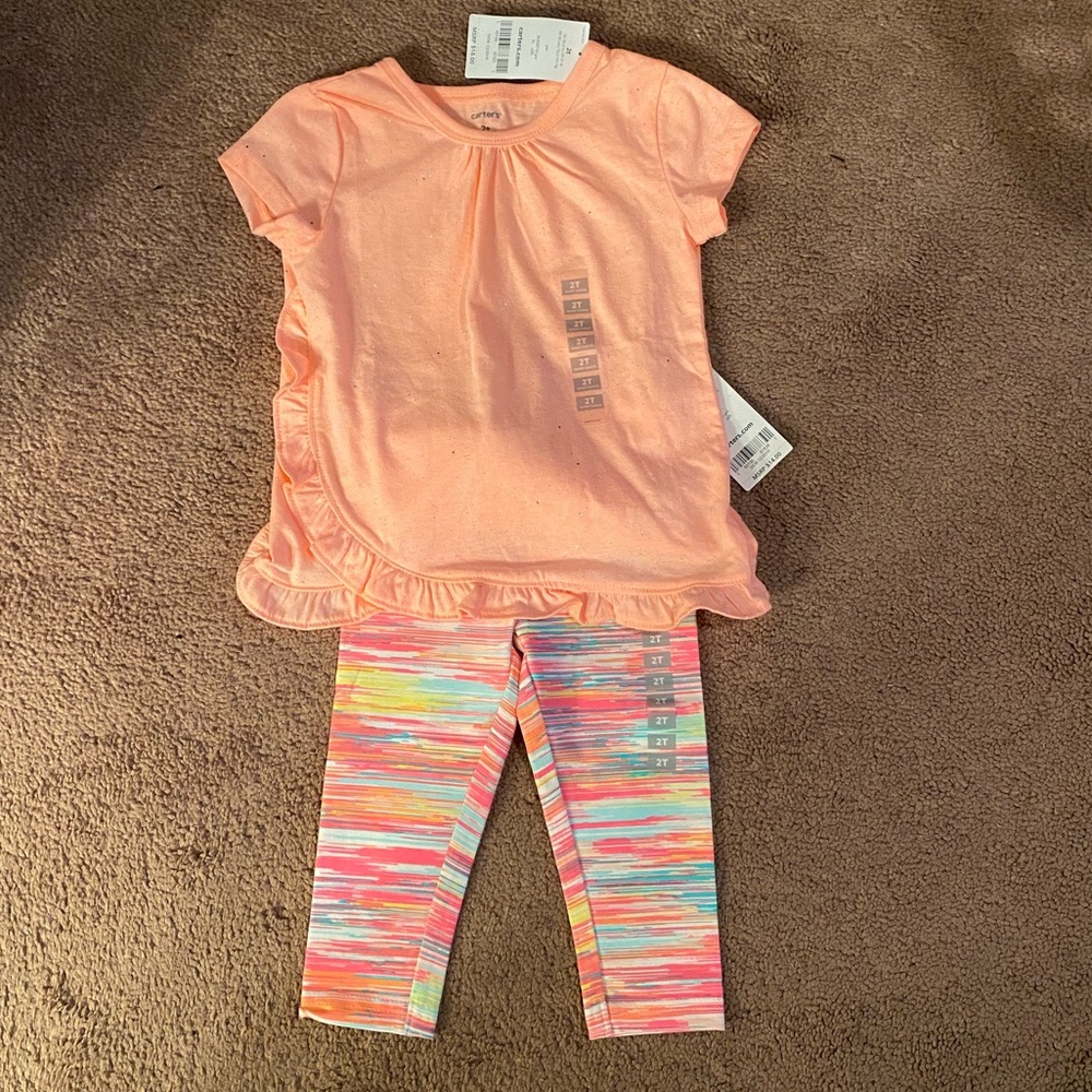 Bright and colorful capris and ruffled t-shirt!!